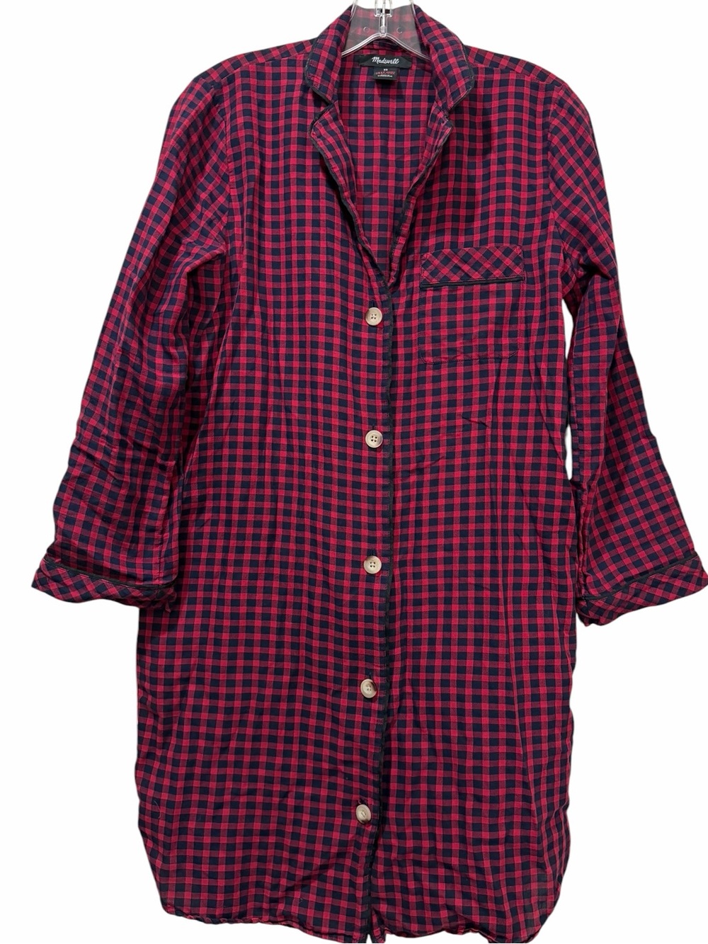 Madewell XS Plaid Long Sleeve Sleep Shirt B8